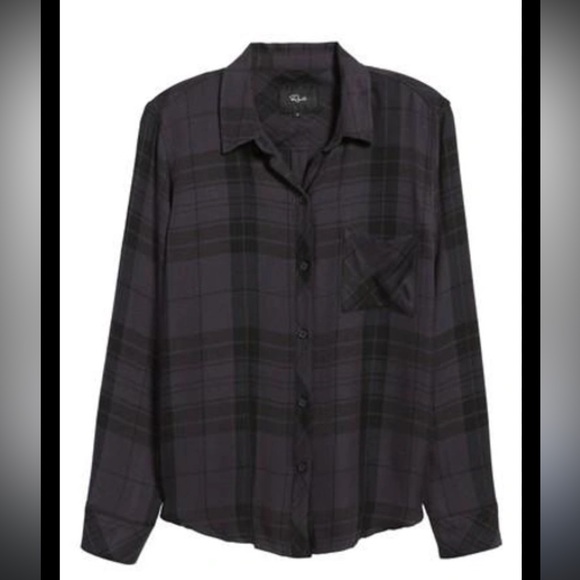 Rails Onyx Jet Hunter Plaid Shirt SZ L worn 2x - Picture 1 of 7